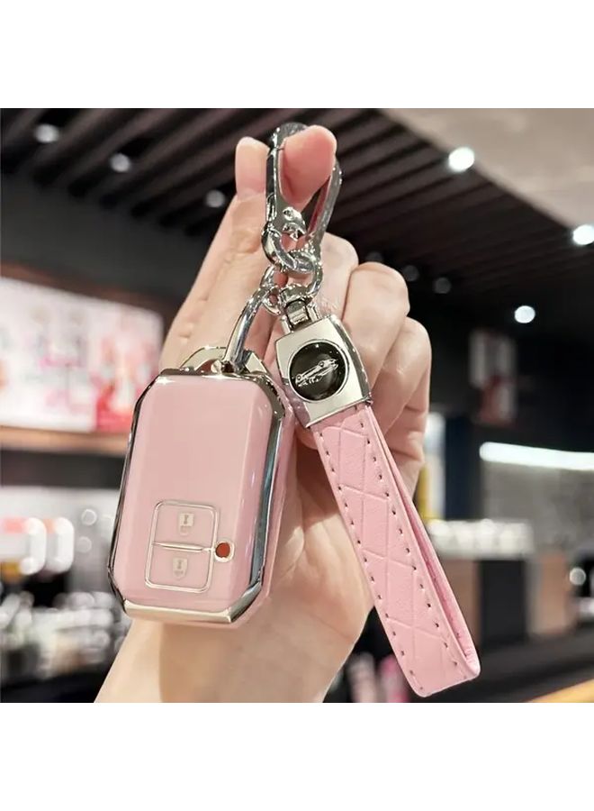 White TPU Keyless Fob Cover with Keychain Lanyard for Suzuki Ertiga Swift Wagon R Durable Remote Case Protector - Image 1